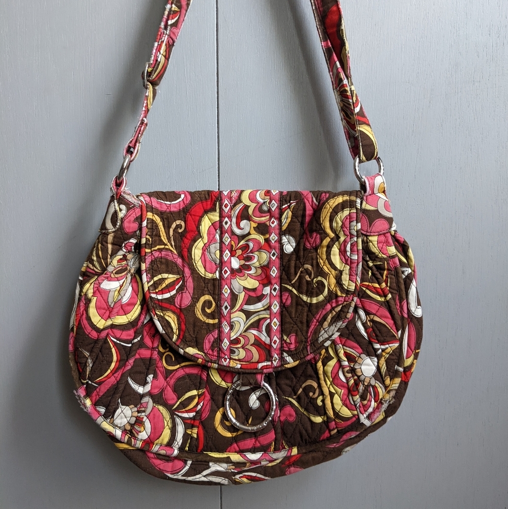 Vera Bradley Pink and Brown Crossbody Bag